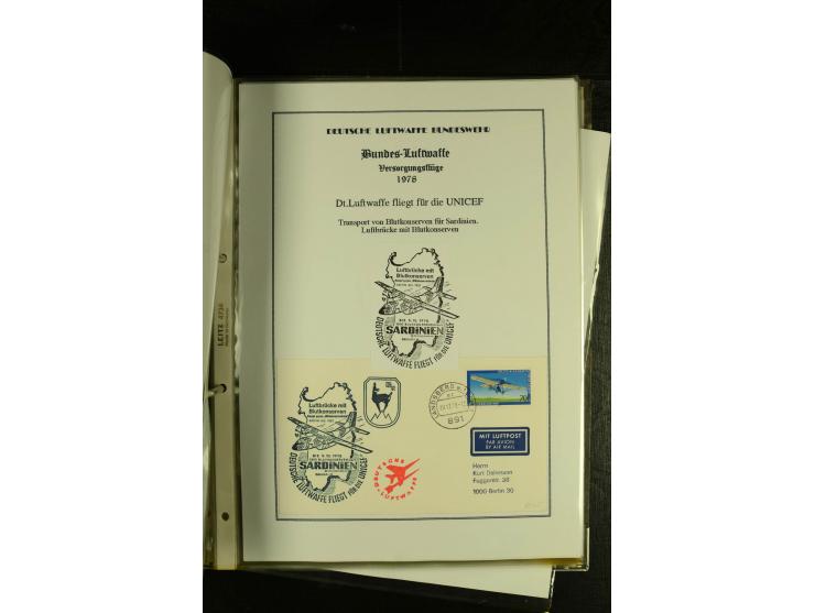 1948/1977, Sammlung moderne Luftpost mit Bedarfspost Bund/Berlin, Ballonpost, Bundes-Luftwaffe, Raketenpost und Concorde-Sond