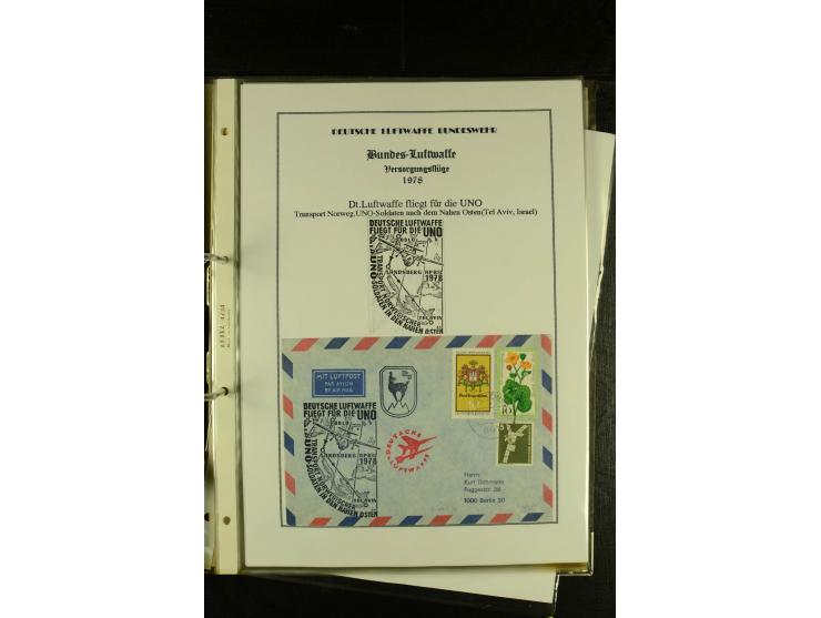 1948/1977, Sammlung moderne Luftpost mit Bedarfspost Bund/Berlin, Ballonpost, Bundes-Luftwaffe, Raketenpost und Concorde-Sond