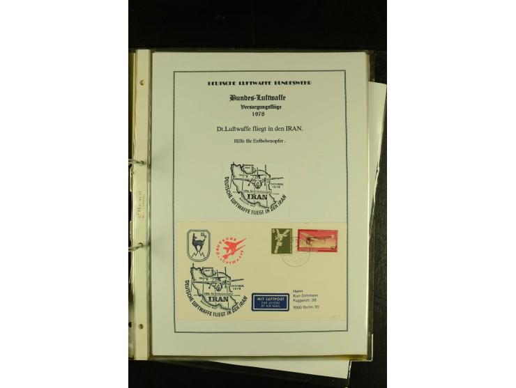 1948/1977, Sammlung moderne Luftpost mit Bedarfspost Bund/Berlin, Ballonpost, Bundes-Luftwaffe, Raketenpost und Concorde-Sond
