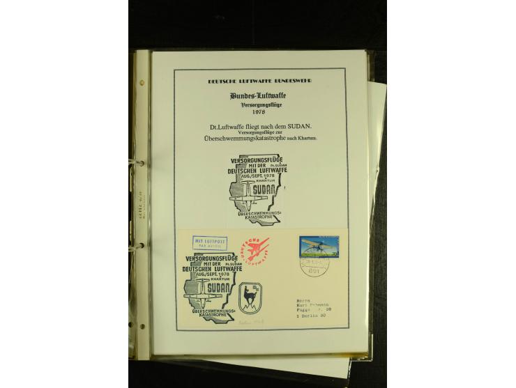 1948/1977, Sammlung moderne Luftpost mit Bedarfspost Bund/Berlin, Ballonpost, Bundes-Luftwaffe, Raketenpost und Concorde-Sond