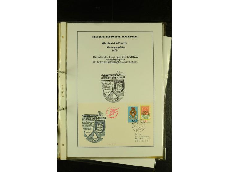 1948/1977, Sammlung moderne Luftpost mit Bedarfspost Bund/Berlin, Ballonpost, Bundes-Luftwaffe, Raketenpost und Concorde-Sond