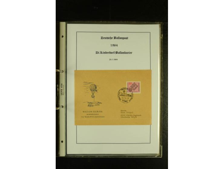1948/1977, Sammlung moderne Luftpost mit Bedarfspost Bund/Berlin, Ballonpost, Bundes-Luftwaffe, Raketenpost und Concorde-Sond