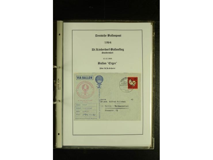 1948/1977, Sammlung moderne Luftpost mit Bedarfspost Bund/Berlin, Ballonpost, Bundes-Luftwaffe, Raketenpost und Concorde-Sond