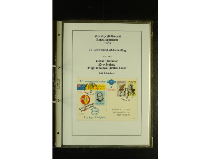 1948/1977, Sammlung moderne Luftpost mit Bedarfspost Bund/Berlin, Ballonpost, Bundes-Luftwaffe, Raketenpost und Concorde-Sond