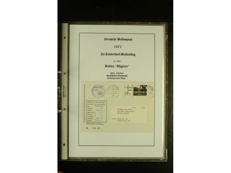 1948/1977, Sammlung moderne Luftpost mit Bedarfspost Bund/Berlin, Ballonpost, Bundes-Luftwaffe, Raketenpost und Concorde-Sond