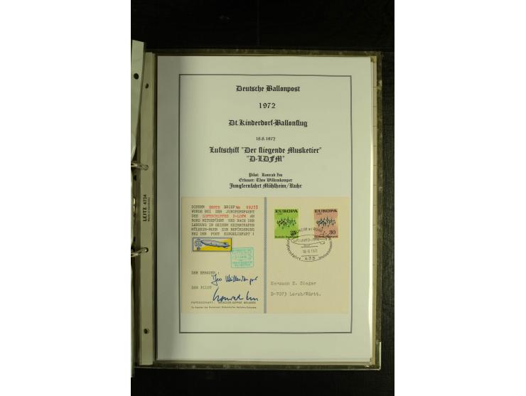 1948/1977, Sammlung moderne Luftpost mit Bedarfspost Bund/Berlin, Ballonpost, Bundes-Luftwaffe, Raketenpost und Concorde-Sond