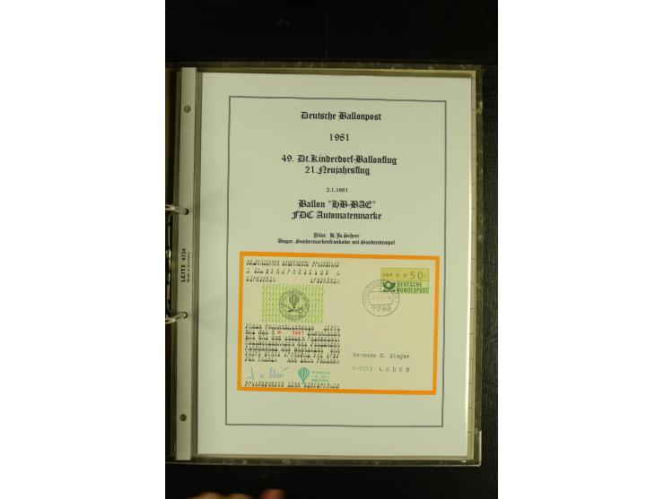 1948/1977, Sammlung moderne Luftpost mit Bedarfspost Bund/Berlin, Ballonpost, Bundes-Luftwaffe, Raketenpost und Concorde-Sond