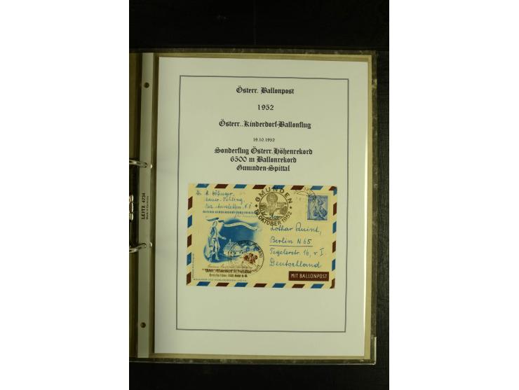 1948/1977, Sammlung moderne Luftpost mit Bedarfspost Bund/Berlin, Ballonpost, Bundes-Luftwaffe, Raketenpost und Concorde-Sond