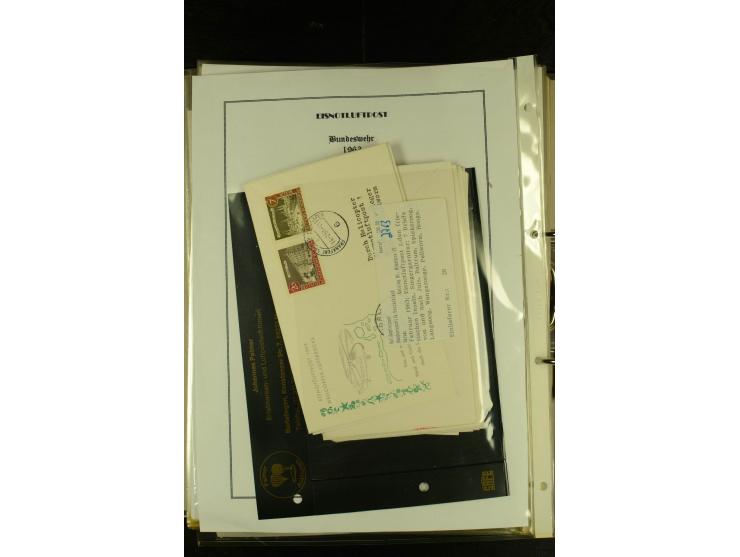 1948/1977, Sammlung moderne Luftpost mit Bedarfspost Bund/Berlin, Ballonpost, Bundes-Luftwaffe, Raketenpost und Concorde-Sond