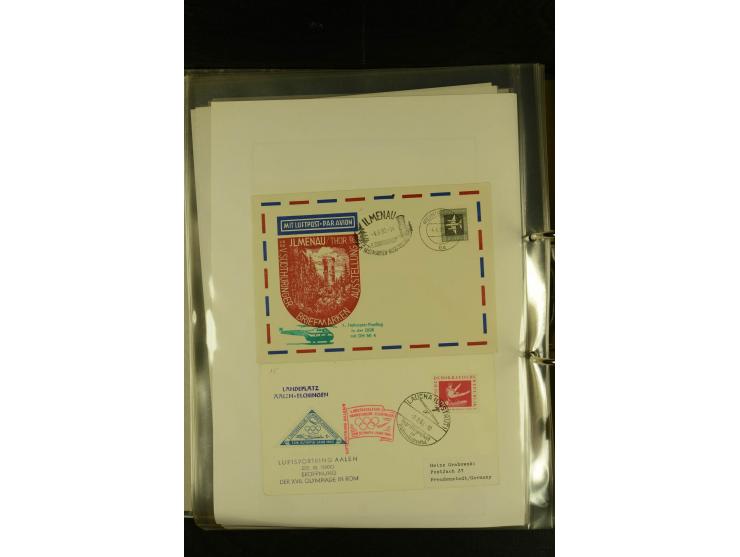 1948/1977, Sammlung moderne Luftpost mit Bedarfspost Bund/Berlin, Ballonpost, Bundes-Luftwaffe, Raketenpost und Concorde-Sond