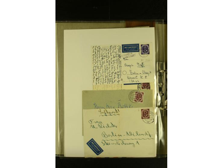 1948/1977, Sammlung moderne Luftpost mit Bedarfspost Bund/Berlin, Ballonpost, Bundes-Luftwaffe, Raketenpost und Concorde-Sond