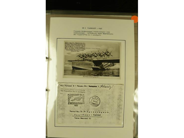 1925/1940 (ca.), umfangreiche Sammlung "Flugpostlinen aus Aller Welt" inkl. dt. Katapultpost mit ca. 190 Briefen und Karten, 