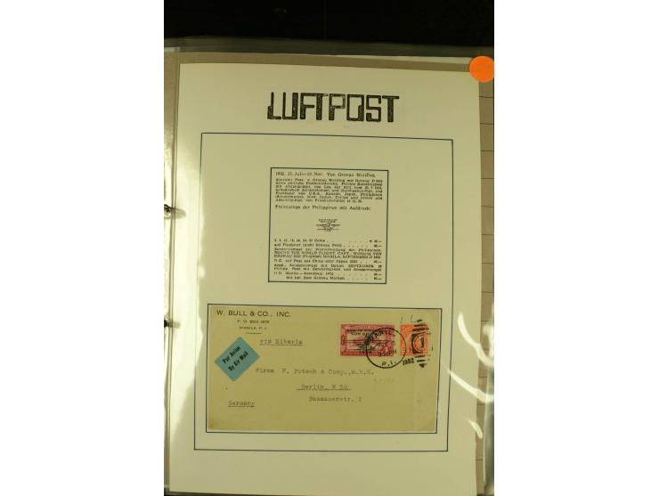 1925/1940 (ca.), umfangreiche Sammlung "Flugpostlinen aus Aller Welt" inkl. dt. Katapultpost mit ca. 190 Briefen und Karten, 