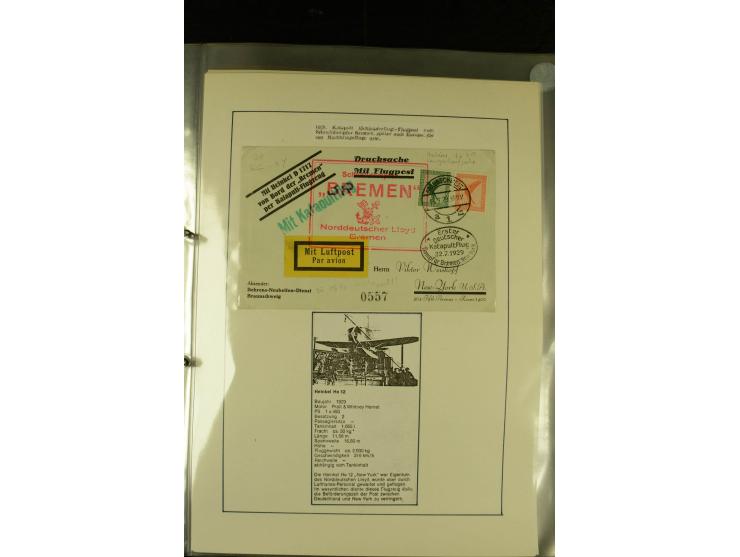1925/1940 (ca.), umfangreiche Sammlung "Flugpostlinen aus Aller Welt" inkl. dt. Katapultpost mit ca. 190 Briefen und Karten, 