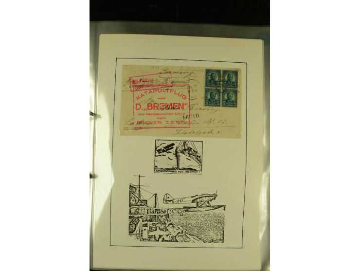 1925/1940 (ca.), umfangreiche Sammlung "Flugpostlinen aus Aller Welt" inkl. dt. Katapultpost mit ca. 190 Briefen und Karten, 