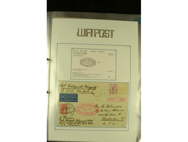 1925/1940 (ca.), umfangreiche Sammlung "Flugpostlinen aus Aller Welt" inkl. dt. Katapultpost mit ca. 190 Briefen und Karten, 