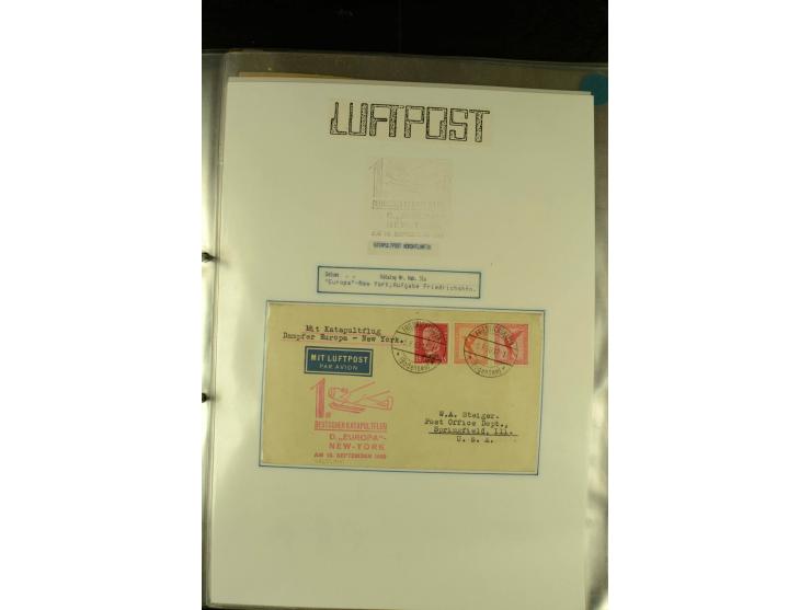 1925/1940 (ca.), umfangreiche Sammlung "Flugpostlinen aus Aller Welt" inkl. dt. Katapultpost mit ca. 190 Briefen und Karten, 