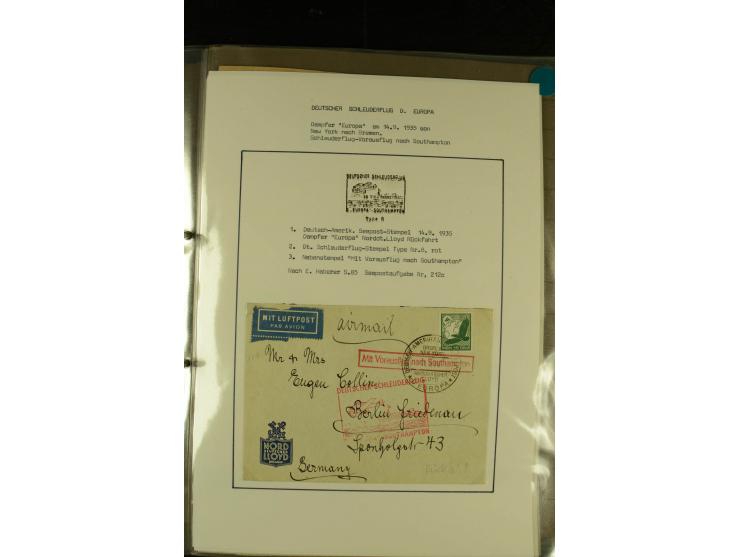 1925/1940 (ca.), umfangreiche Sammlung "Flugpostlinen aus Aller Welt" inkl. dt. Katapultpost mit ca. 190 Briefen und Karten, 