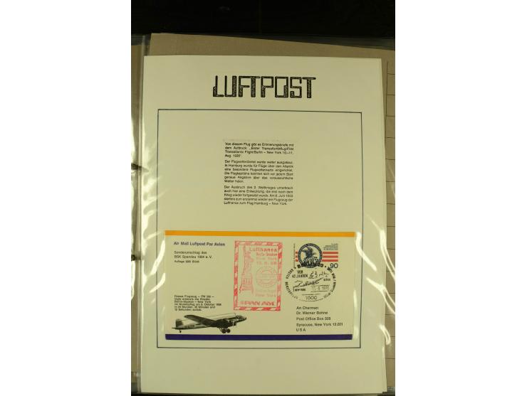1925/1940 (ca.), umfangreiche Sammlung "Flugpostlinen aus Aller Welt" inkl. dt. Katapultpost mit ca. 190 Briefen und Karten, 