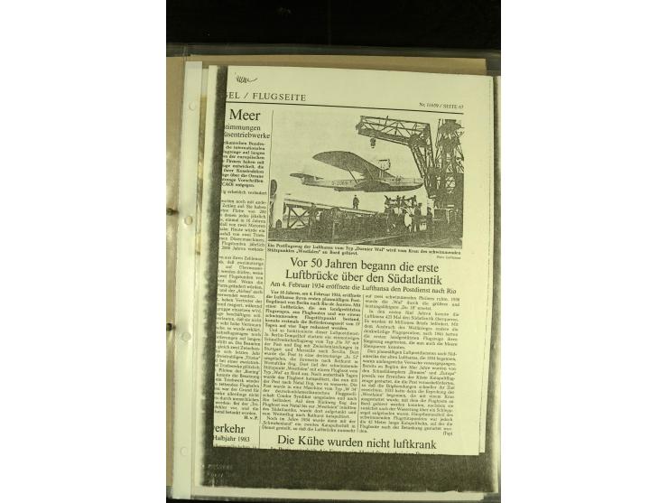 1925/1940 (ca.), umfangreiche Sammlung "Flugpostlinen aus Aller Welt" inkl. dt. Katapultpost mit ca. 190 Briefen und Karten, 