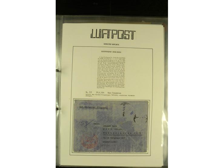 1925/1940 (ca.), umfangreiche Sammlung "Flugpostlinen aus Aller Welt" inkl. dt. Katapultpost mit ca. 190 Briefen und Karten, 
