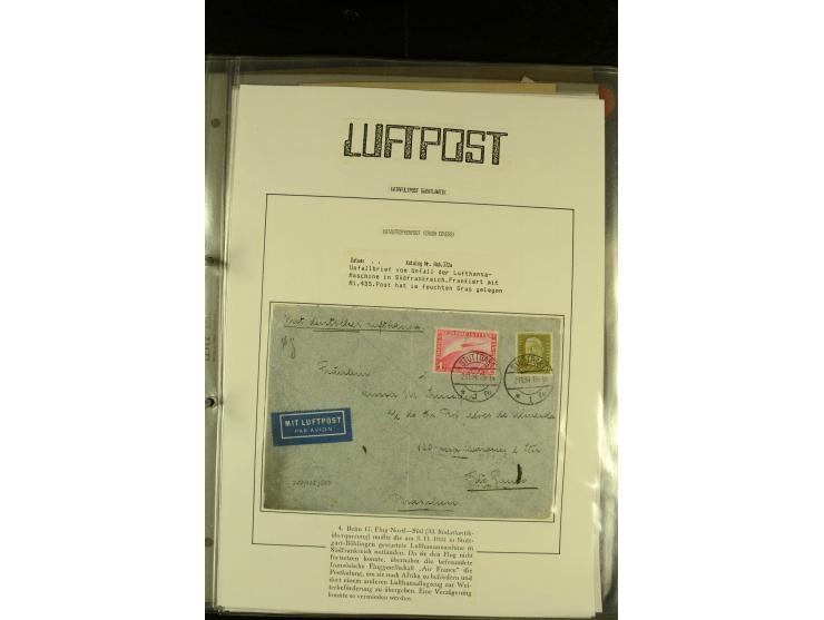 1925/1940 (ca.), umfangreiche Sammlung "Flugpostlinen aus Aller Welt" inkl. dt. Katapultpost mit ca. 190 Briefen und Karten, 