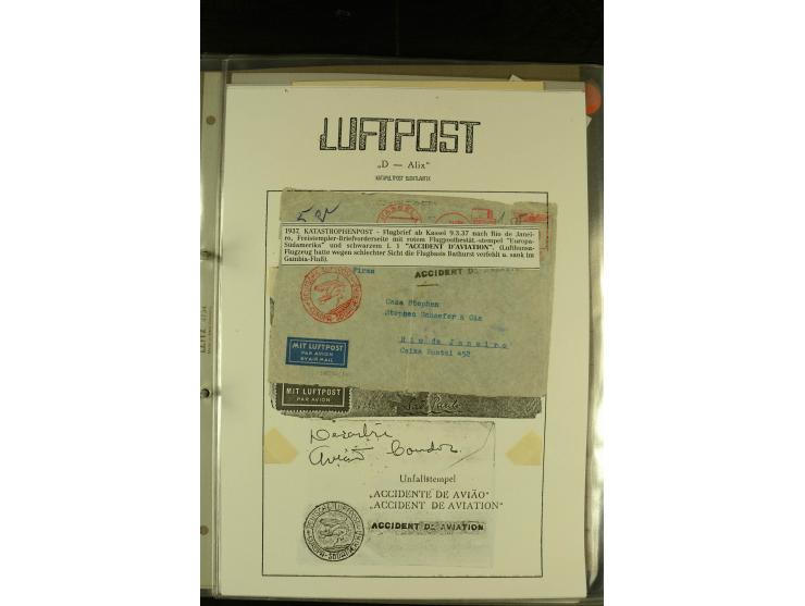 1925/1940 (ca.), umfangreiche Sammlung "Flugpostlinen aus Aller Welt" inkl. dt. Katapultpost mit ca. 190 Briefen und Karten, 