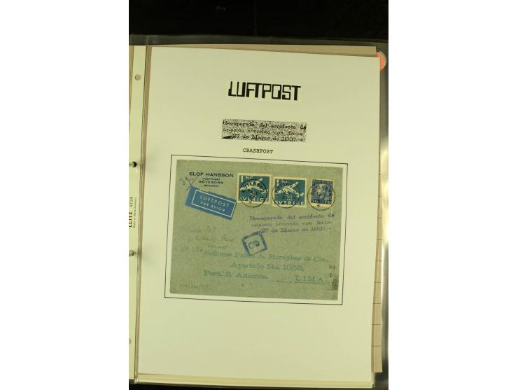 1925/1940 (ca.), umfangreiche Sammlung "Flugpostlinen aus Aller Welt" inkl. dt. Katapultpost mit ca. 190 Briefen und Karten, 