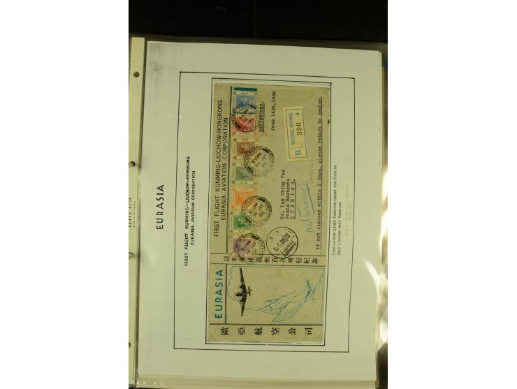 1925/1940 (ca.), umfangreiche Sammlung "Flugpostlinen aus Aller Welt" inkl. dt. Katapultpost mit ca. 190 Briefen und Karten, 