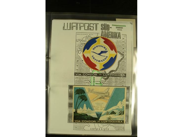 1925/1940 (ca.), umfangreiche Sammlung "Flugpostlinen aus Aller Welt" inkl. dt. Katapultpost mit ca. 190 Briefen und Karten, 