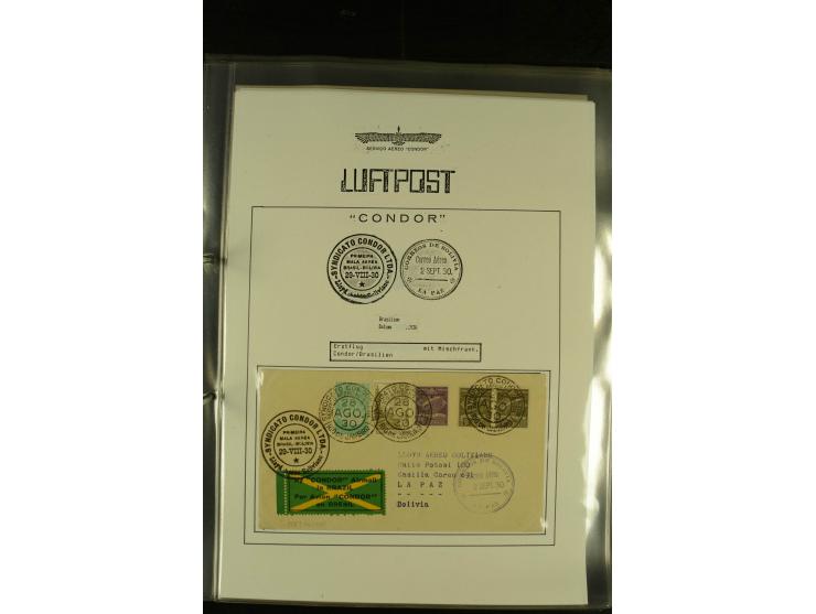 1925/1940 (ca.), umfangreiche Sammlung "Flugpostlinen aus Aller Welt" inkl. dt. Katapultpost mit ca. 190 Briefen und Karten, 