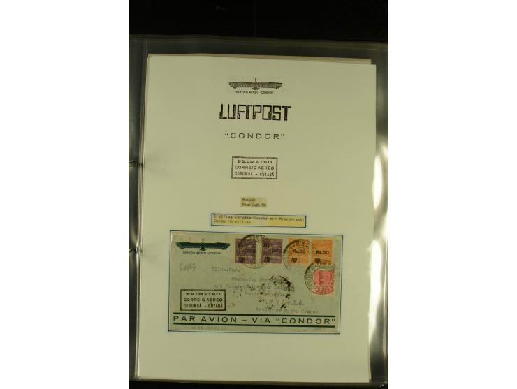 1925/1940 (ca.), umfangreiche Sammlung "Flugpostlinen aus Aller Welt" inkl. dt. Katapultpost mit ca. 190 Briefen und Karten, 