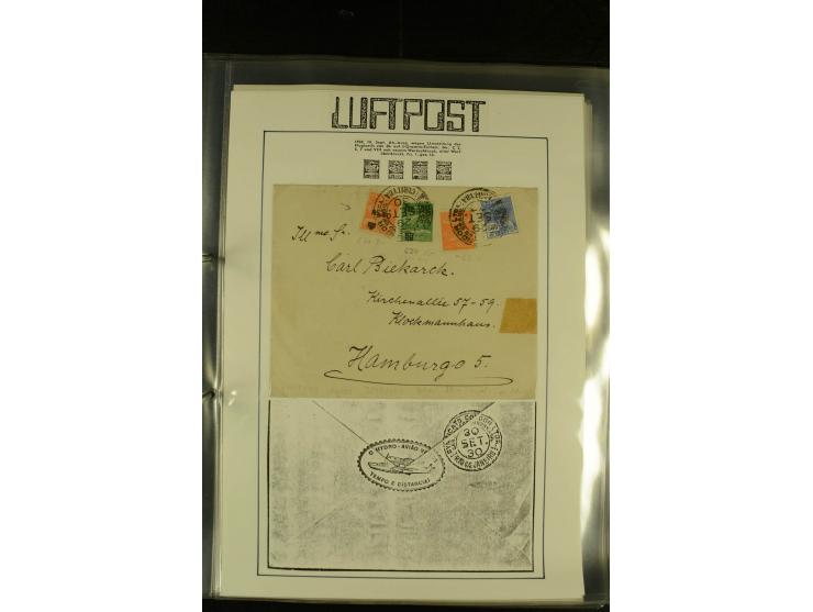 1925/1940 (ca.), umfangreiche Sammlung "Flugpostlinen aus Aller Welt" inkl. dt. Katapultpost mit ca. 190 Briefen und Karten, 