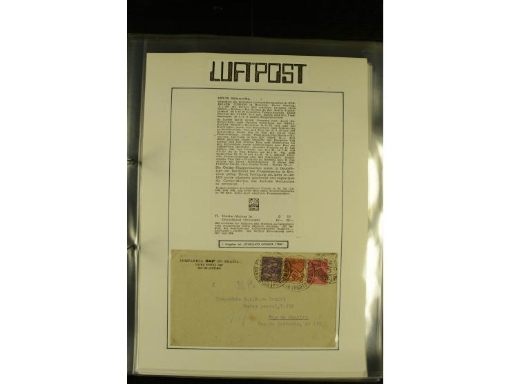 1925/1940 (ca.), umfangreiche Sammlung "Flugpostlinen aus Aller Welt" inkl. dt. Katapultpost mit ca. 190 Briefen und Karten, 