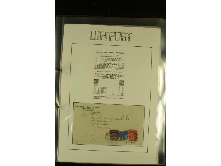 1925/1940 (ca.), umfangreiche Sammlung "Flugpostlinen aus Aller Welt" inkl. dt. Katapultpost mit ca. 190 Briefen und Karten, 