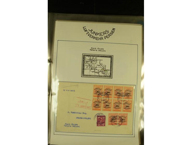 1925/1940 (ca.), umfangreiche Sammlung "Flugpostlinen aus Aller Welt" inkl. dt. Katapultpost mit ca. 190 Briefen und Karten, 