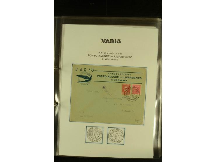 1925/1940 (ca.), umfangreiche Sammlung "Flugpostlinen aus Aller Welt" inkl. dt. Katapultpost mit ca. 190 Briefen und Karten, 