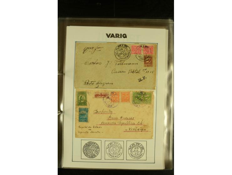 1925/1940 (ca.), umfangreiche Sammlung "Flugpostlinen aus Aller Welt" inkl. dt. Katapultpost mit ca. 190 Briefen und Karten, 