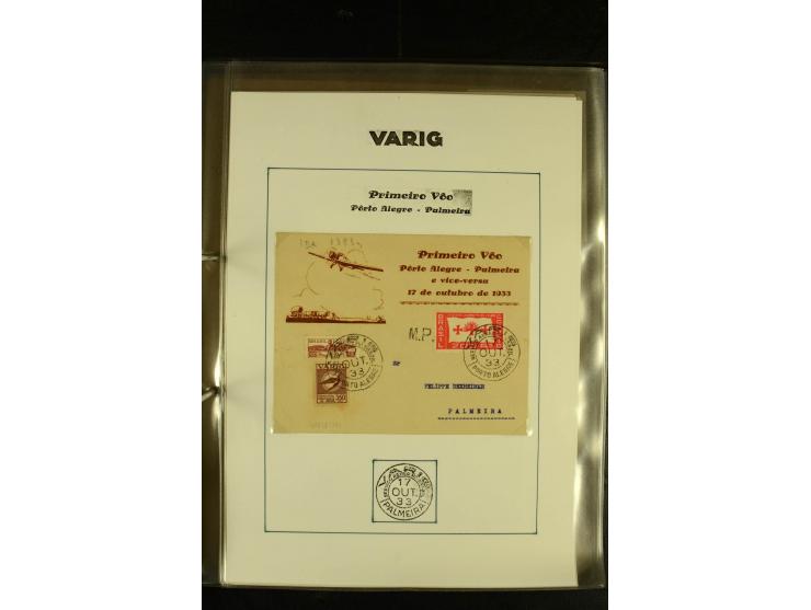 1925/1940 (ca.), umfangreiche Sammlung "Flugpostlinen aus Aller Welt" inkl. dt. Katapultpost mit ca. 190 Briefen und Karten, 