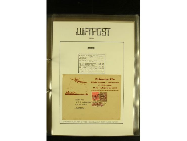 1925/1940 (ca.), umfangreiche Sammlung "Flugpostlinen aus Aller Welt" inkl. dt. Katapultpost mit ca. 190 Briefen und Karten, 