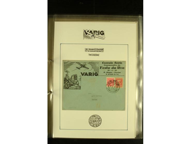 1925/1940 (ca.), umfangreiche Sammlung "Flugpostlinen aus Aller Welt" inkl. dt. Katapultpost mit ca. 190 Briefen und Karten, 