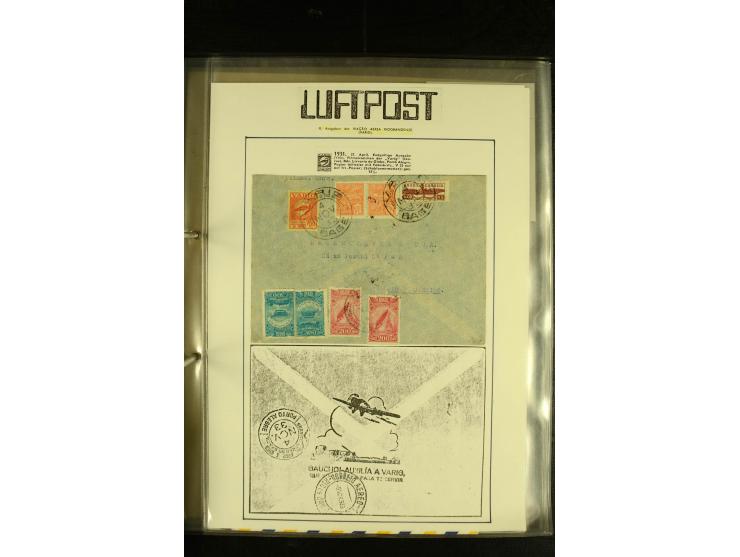 1925/1940 (ca.), umfangreiche Sammlung "Flugpostlinen aus Aller Welt" inkl. dt. Katapultpost mit ca. 190 Briefen und Karten, 