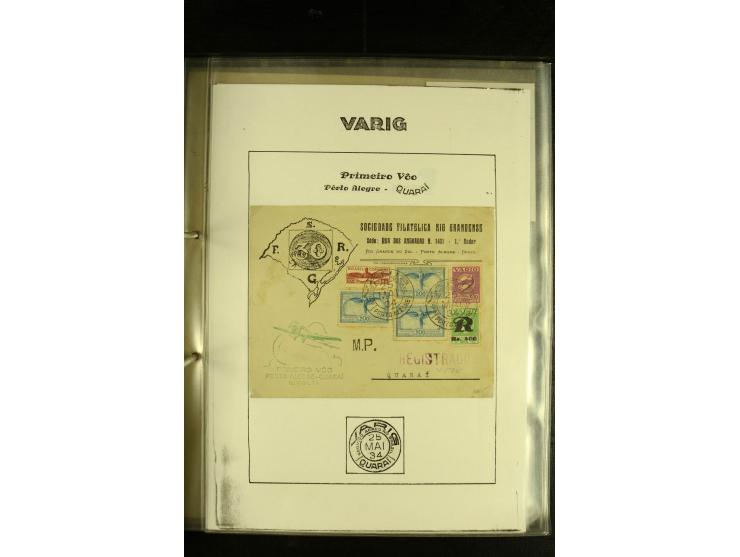 1925/1940 (ca.), umfangreiche Sammlung "Flugpostlinen aus Aller Welt" inkl. dt. Katapultpost mit ca. 190 Briefen und Karten, 