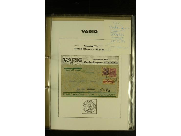 1925/1940 (ca.), umfangreiche Sammlung "Flugpostlinen aus Aller Welt" inkl. dt. Katapultpost mit ca. 190 Briefen und Karten, 