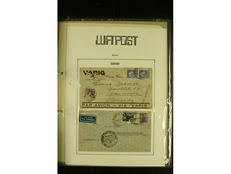 1925/1940 (ca.), umfangreiche Sammlung "Flugpostlinen aus Aller Welt" inkl. dt. Katapultpost mit ca. 190 Briefen und Karten, 