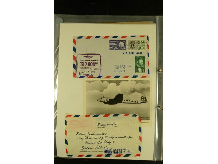 1925/1940 (ca.), umfangreiche Sammlung "Flugpostlinen aus Aller Welt" inkl. dt. Katapultpost mit ca. 190 Briefen und Karten, 