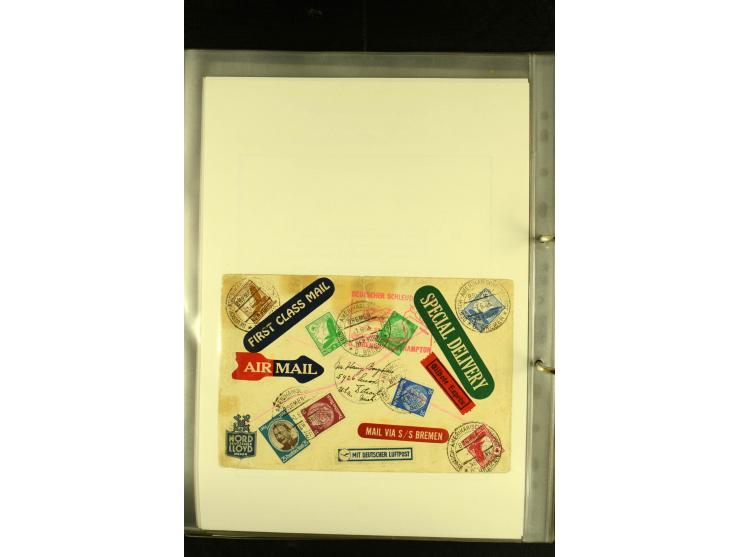 1925/1940 (ca.), umfangreiche Sammlung "Flugpostlinen aus Aller Welt" inkl. dt. Katapultpost mit ca. 190 Briefen und Karten, 