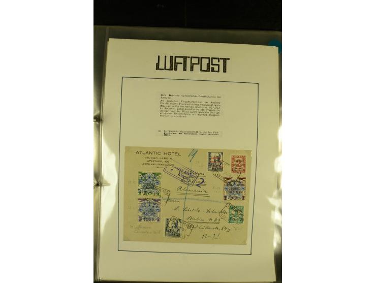 1925/1940 (ca.), umfangreiche Sammlung "Flugpostlinen aus Aller Welt" inkl. dt. Katapultpost mit ca. 190 Briefen und Karten, 