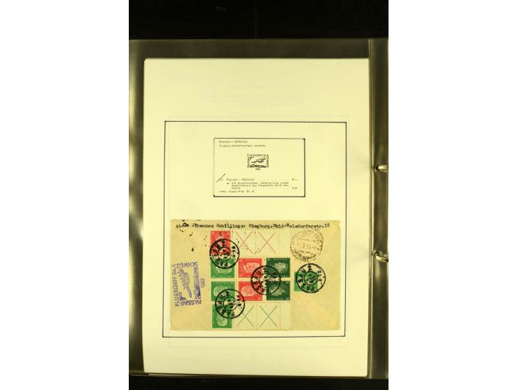 1925/1940 (ca.), umfangreiche Sammlung "Flugpostlinen aus Aller Welt" inkl. dt. Katapultpost mit ca. 190 Briefen und Karten, 