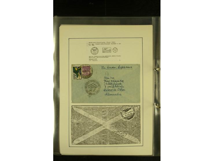 1925/1940 (ca.), umfangreiche Sammlung "Flugpostlinen aus Aller Welt" inkl. dt. Katapultpost mit ca. 190 Briefen und Karten, 